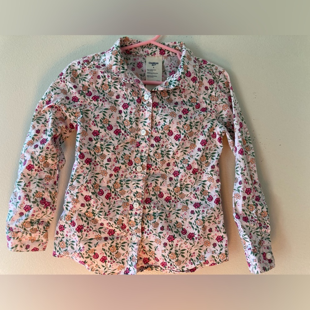 Pink Floral Button-up Dress Shirt
